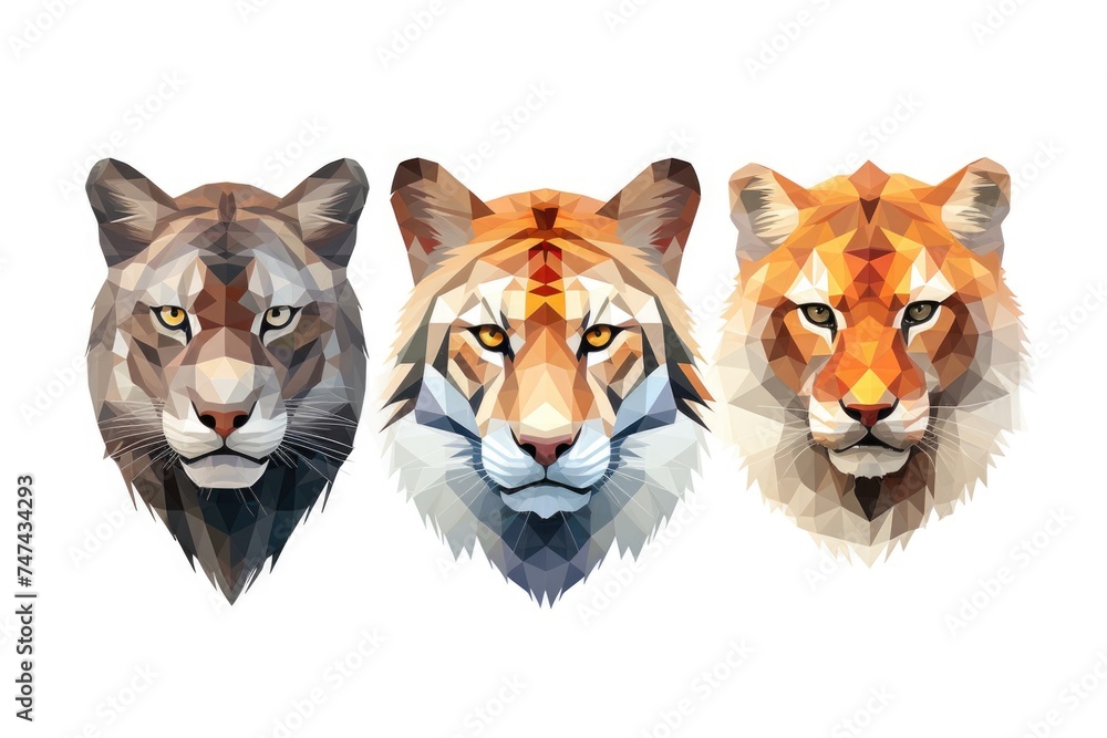 Colorful animals on a neutral background, suitable for various design projects