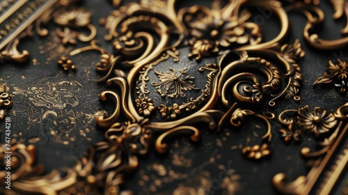 Detailed view of a decorative design on a book cover, suitable for educational or artistic concepts