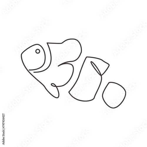 Ocellaris clownfish fish icon logo vector