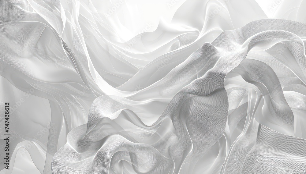 Fototapeta premium white flat abstract background | white silver white light, in the style of flowing fabrics