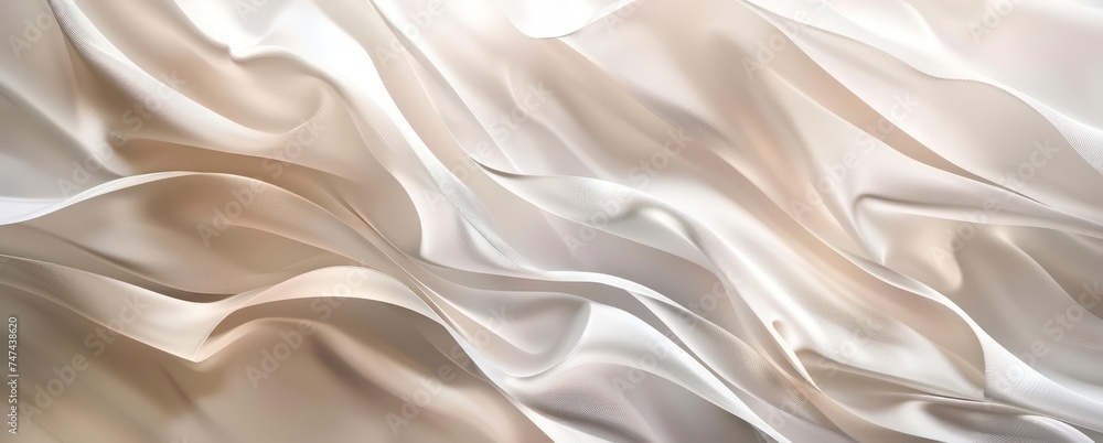 Obraz premium white flat abstract background | white silver white light, in the style of flowing fabrics