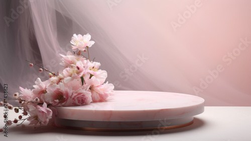 Delicate Chiffon Podium product display for product presentation