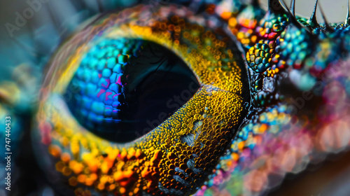 macro closeup of an colorful insect eye © overrust
