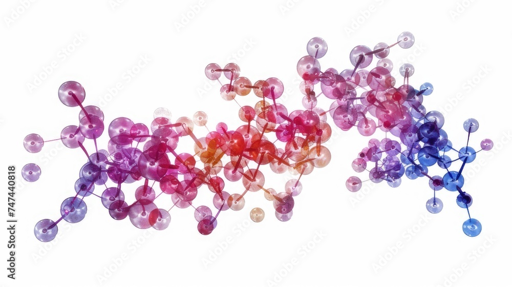 Chemical intricacy: Molecule of phenylalanine on a white background, illustrating the complexity of organic chemistry. Ideal for stock images representing scientific research and molecular structures