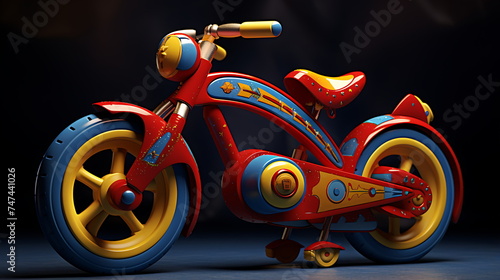 a childrens bike in the road, generative ai photo