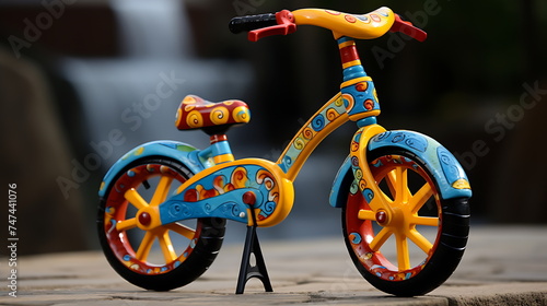 a childrens bike in the road, generative ai