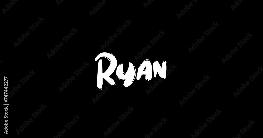 Ryan Baby Girl Name in Digital Grunge Transition Effect of Bold Text Typography Animation on Black Background Ryan Baby Girl Name in Digital Grunge Transition Effect of Bold Text Typography Animation on Black Background