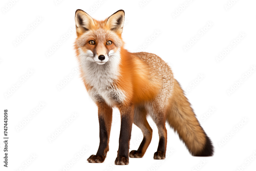 Fototapeta premium red fox photo isolated on transparent background.