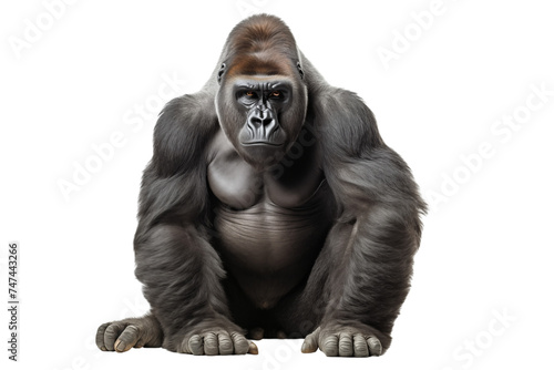 gorilla photo isolated on transparent background.