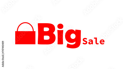 Big Sale for promotions, Red font with isolated background, illustrator vector file