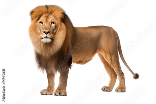 Lion photo isolated on transparent background.