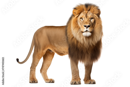 Lion photo isolated on transparent background.
