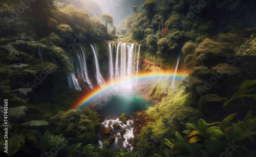 waterfall in the mountains 