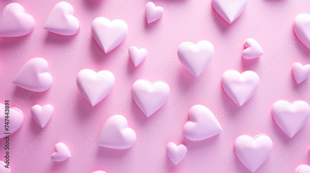 Cute white hearts on a pink background. Perfect for Valentine's Day decorations