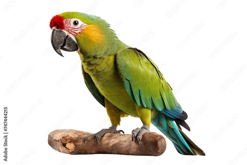 colorful parrot photo isolated on transparent background.