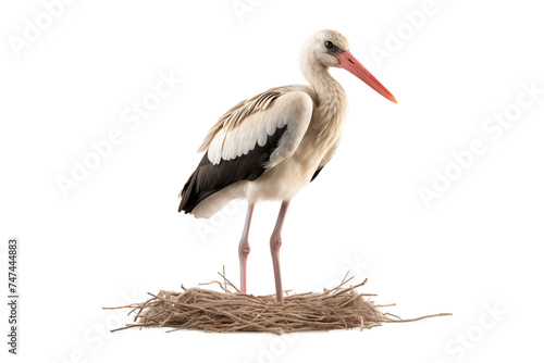 stork bird photo isolated on transparent background.