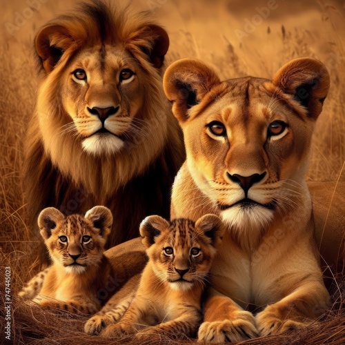 lions lioness baby lions