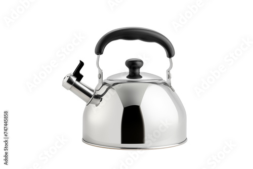 Stainless Steel Whistling Tea Kettle isolated on transparent background.