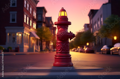 a fire hydrant on the street, ai generative