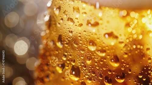 A detailed close up of a glass of beer. Perfect for beverage industry promotions