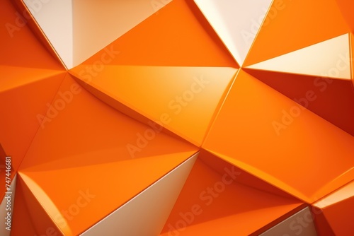 Detailed close up of an orange geometric wall, suitable for architectural and abstract backgrounds © Fotograf