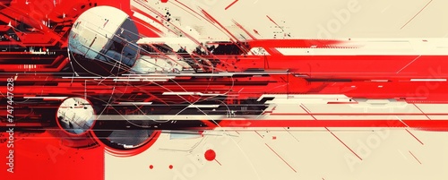 futuristic retro red abstract background vector illustration, in the style of linear geometry