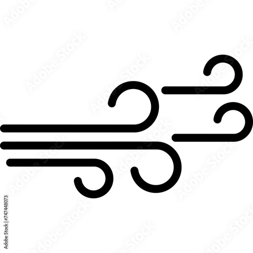 Wind Vector Line Icon