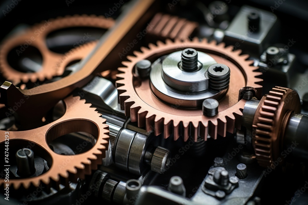 closeup view of steampunk gears