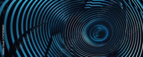 the futuristic wave pattern is shown in a black and blue background