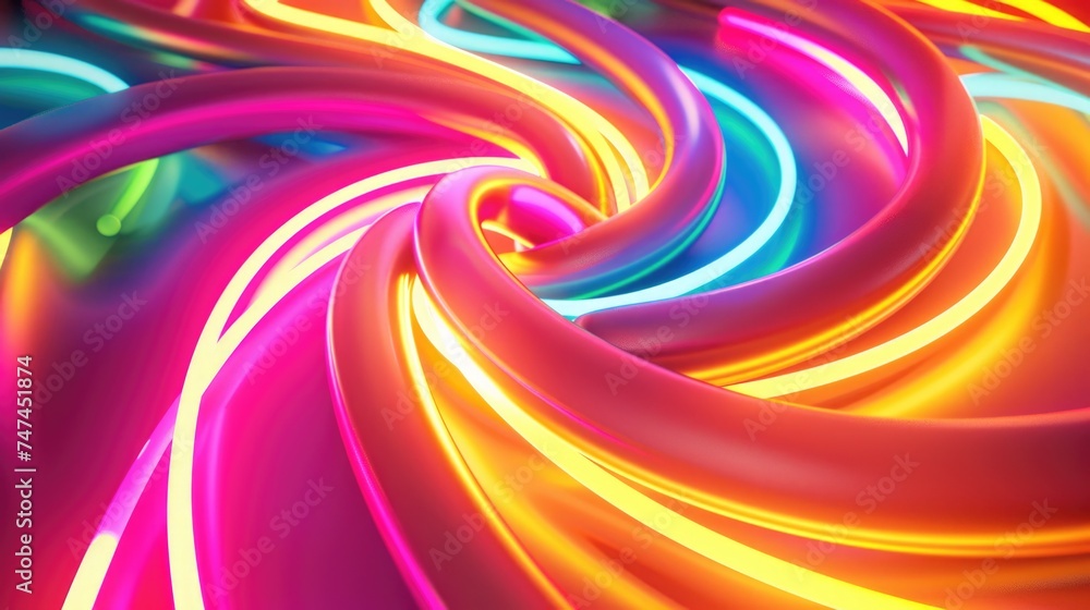 Vibrant swirl of colored lights on a dark backdrop. Perfect for abstract designs and festive concepts Vibrant swirl of colored lights on a dark backdrop. Perfect for abstract designs and festive concepts