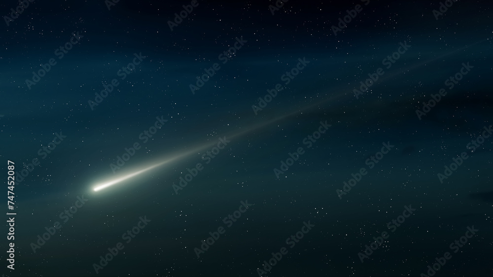 Meteor against a background of stars. Fireball in the evening sky. Beautiful falling star. Meteor against a background of stars. Fireball in the evening sky. Beautiful falling star.