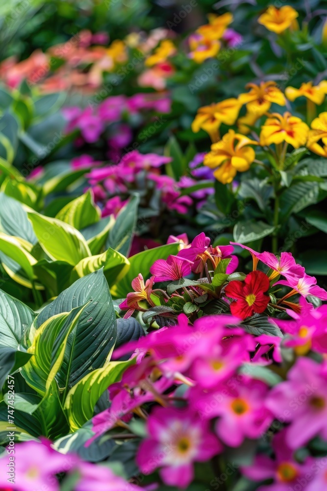 Colorful flowers laying in the green grass, suitable for nature or gardening concepts