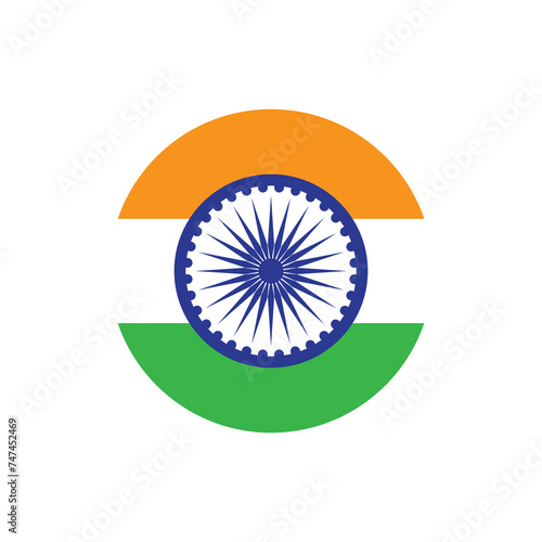 india flag geometric colorful icon logo vector