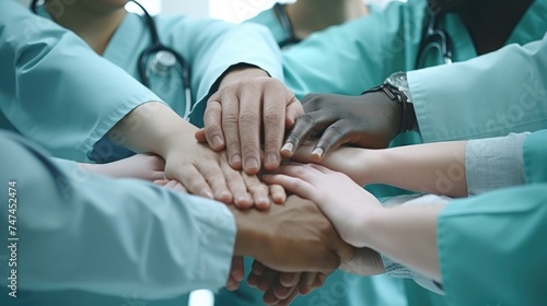 Group of doctors showing unity, suitable for medical concepts