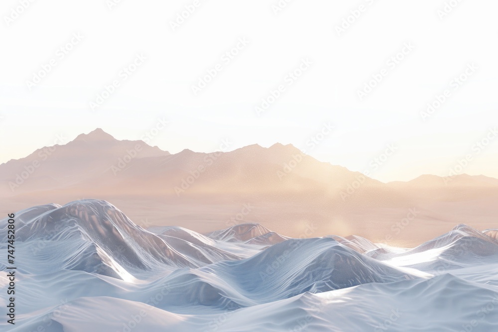 A scenic view of a mountain range covered in snow. Suitable for travel or nature-themed designs A scenic view of a mountain range covered in snow. Suitable for travel or nature-themed designs