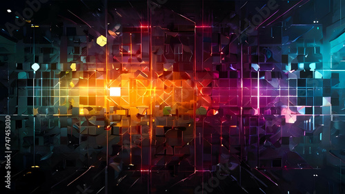 Cyberpunk Texture: Futuristic Pattern Background Wallpaper