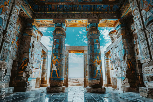 The Mystical Corridor of an Egyptian Temple © Agustin