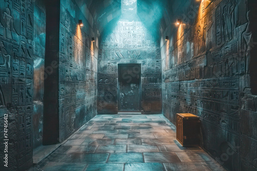 The Mystical Corridor of an Egyptian Temple © Agustin