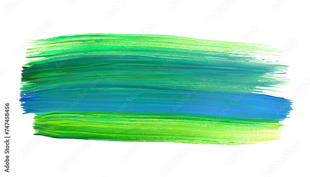 Green brush stroke isolated over white background,Green Brush Stroke Isolated On Transparent Background