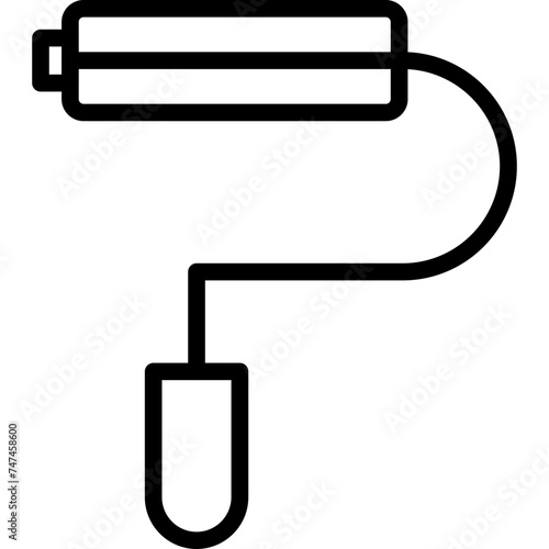 Paint Roller Vector Line Icon