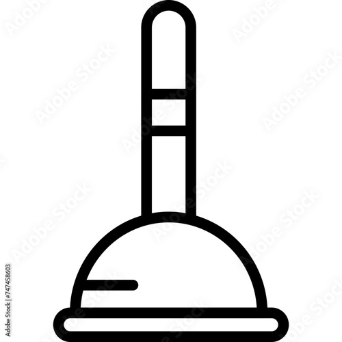 Plunger Vector Line Icon