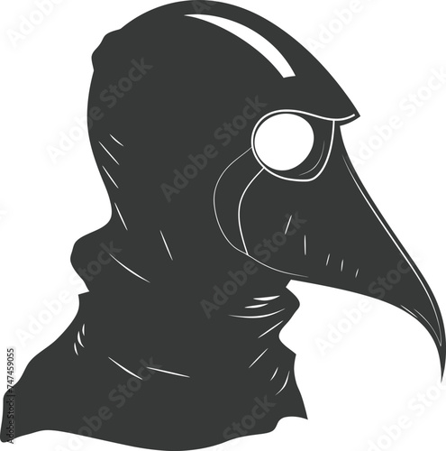 Silhouette plague mask black color only full