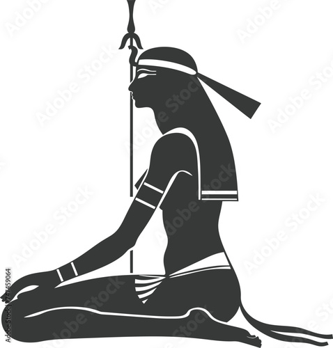 Silhouette single ancient egyptian hieroglyphs symbol logo black color only