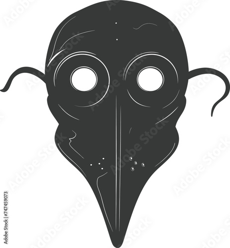 Silhouette plague mask black color only full