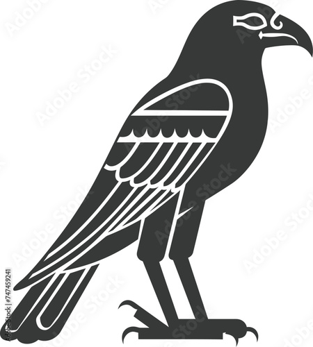 Silhouette single ancient egyptian hieroglyphs symbol logo black color only