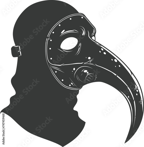 Silhouette plague mask black color only full