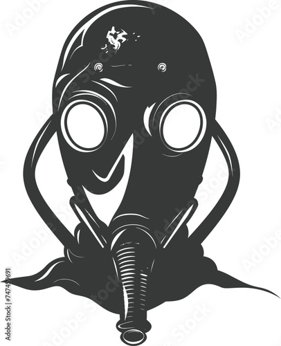 Silhouette plague mask black color only full