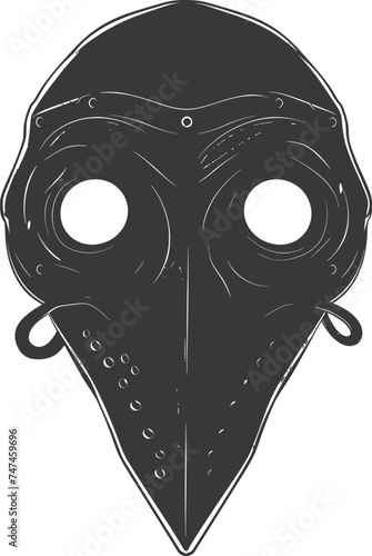 Silhouette plague mask black color only full