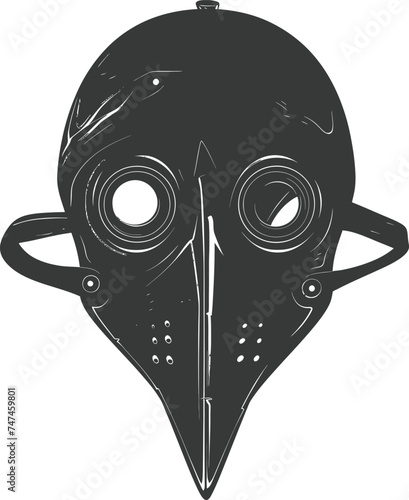 Silhouette plague mask black color only full
