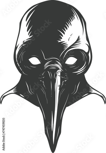 Silhouette plague mask black color only full